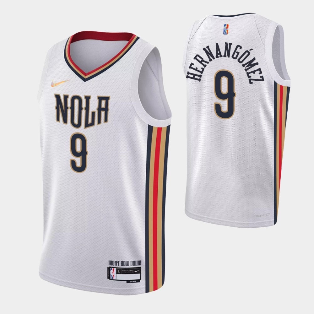 Nola white/orange 9 hernangomez jersey