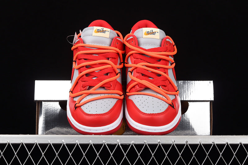 【360】[CT0856-600]-[PLUS OFF-WHITE X DUNK LOW UNIVERSITY RED/WOLF GREY]-[UNISEX:36-46]