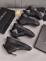 Armani has leather and fur men's shoes with code 27B7 Size38444 custom-made
