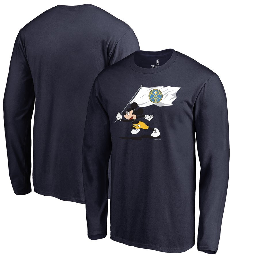 Denver nuggets black mickey mouse long shirt