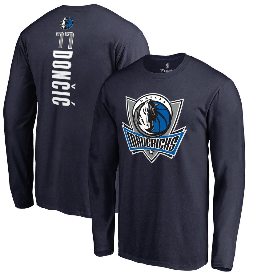 Dallas mavericks 77 doncic black long shirt