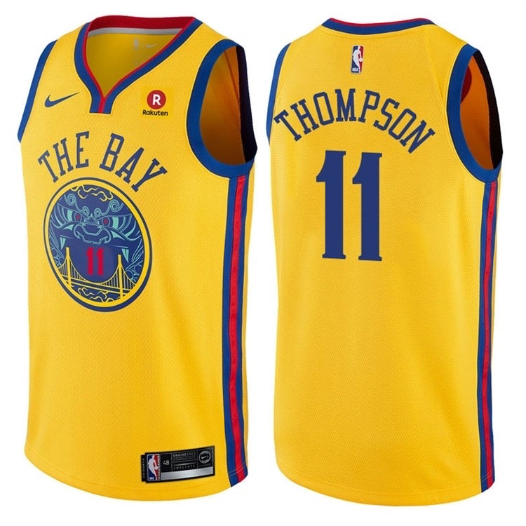 The warriors the bay yellow 11 thompson jersey