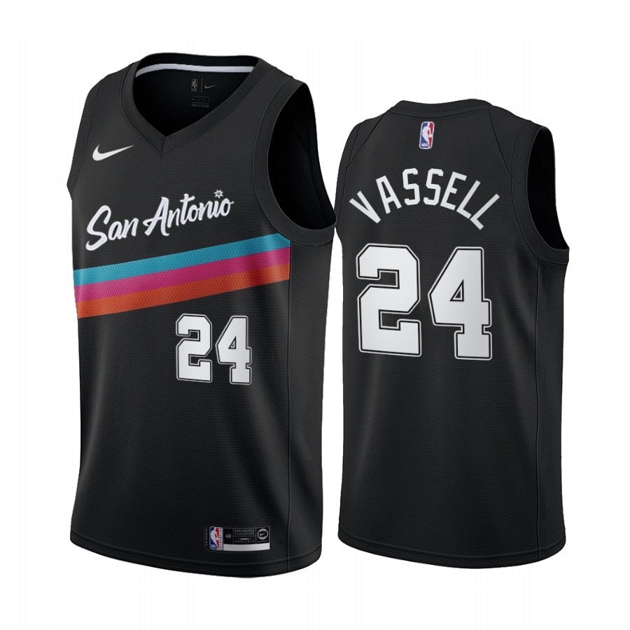 San antonio black 24 vassell jersey
