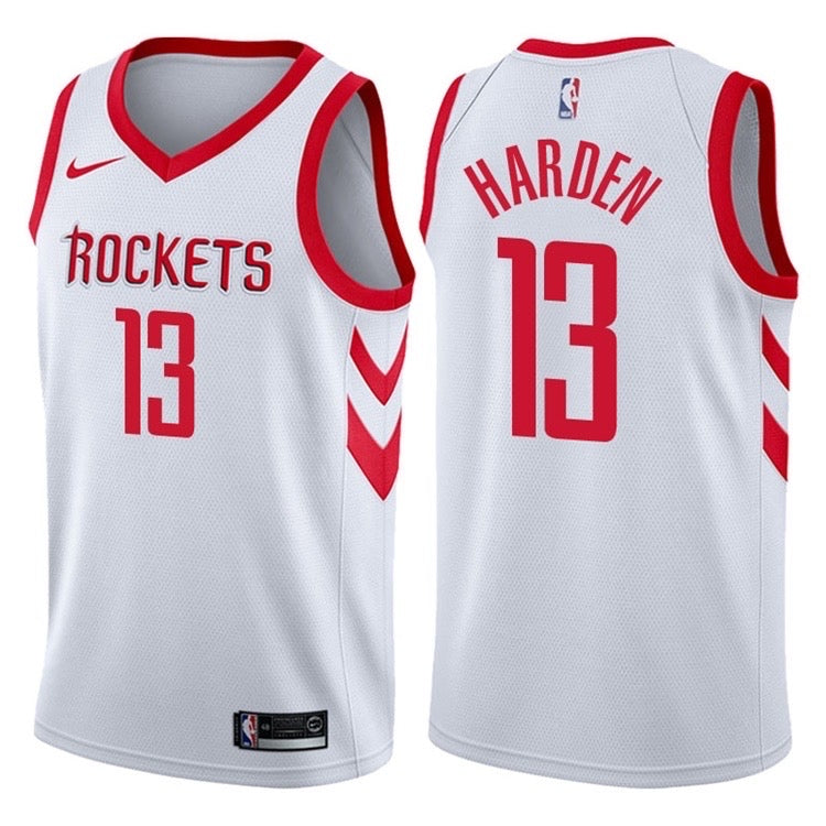 Rockets white 13 harden jersey