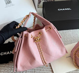 suede Chanel 25 handbags feature diamond quilting and iconic goldand silver tone CC chain drawstrings