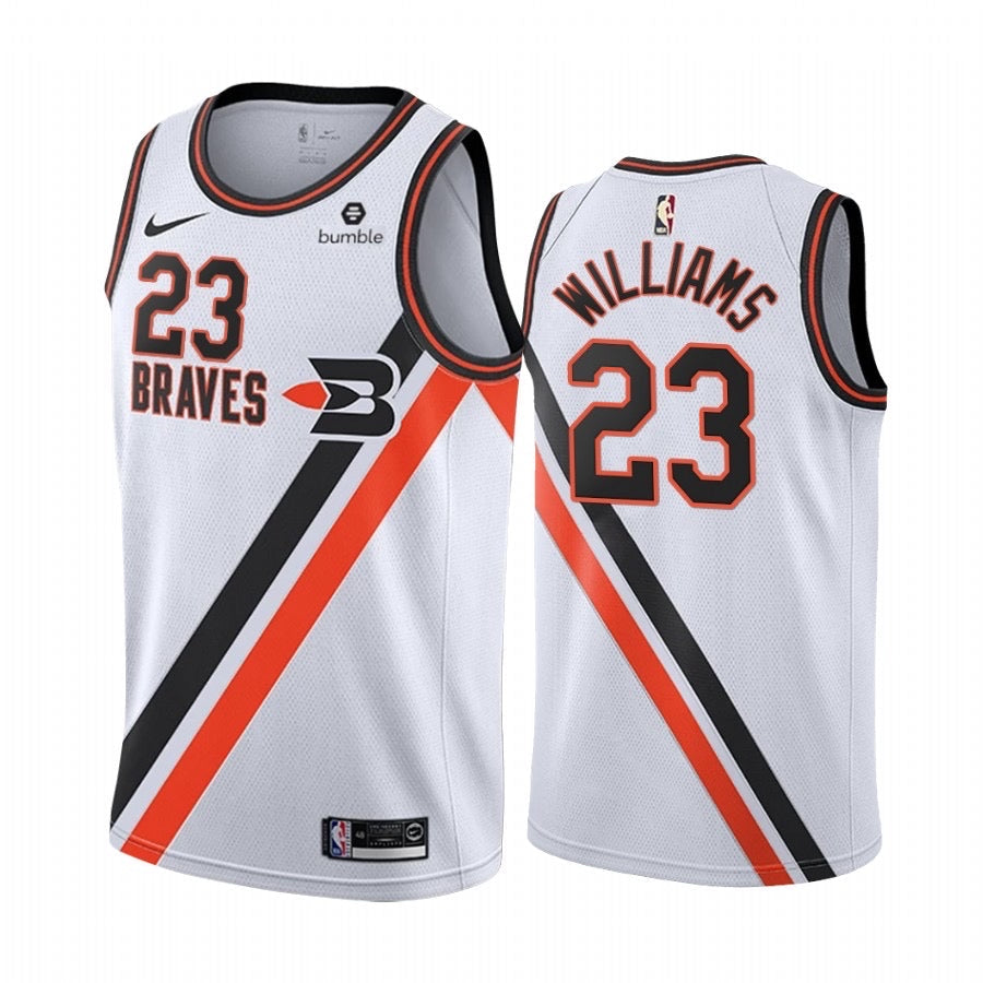 Braves white/red 23 williams jersey