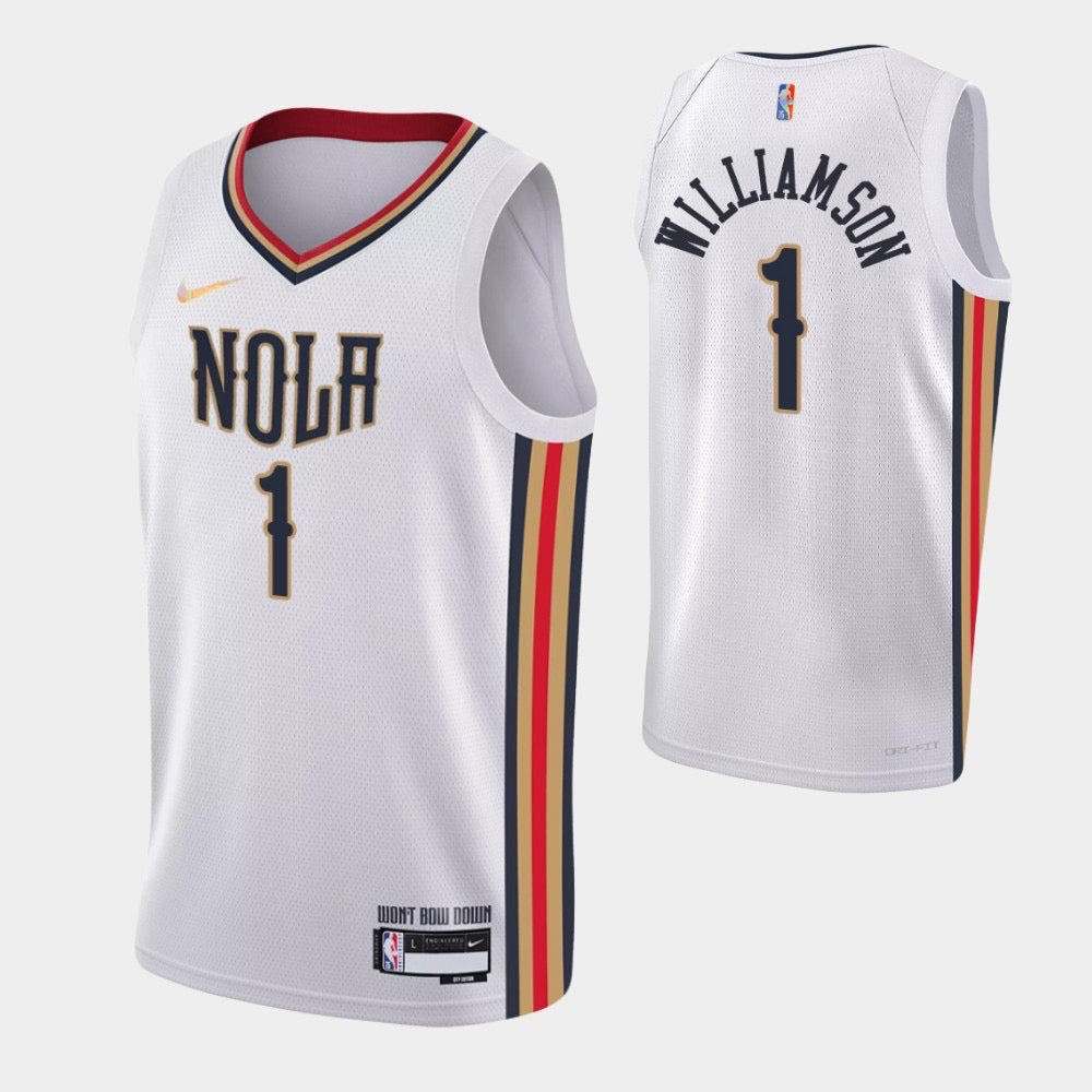 Nola white/orange 1 williamson jersey