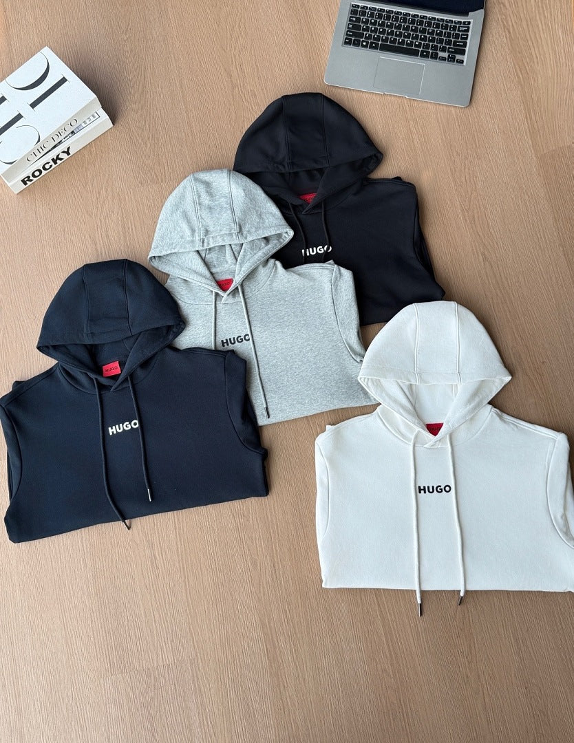 BOSSHUGO 2026秋季新品专柜同款 印花工艺棉质连帽外套 360克纯棉毛圈 M.L.XL 2XL Hugo-M3009