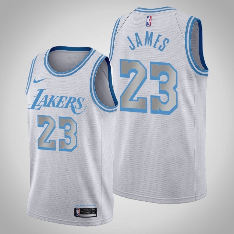 Lakers white/blue 23 james jersey