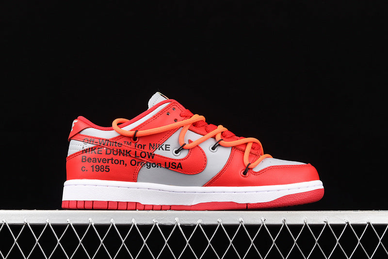 【360】[CT0856-600]-[PLUS OFF-WHITE X DUNK LOW UNIVERSITY RED/WOLF GREY]-[UNISEX:36-46]