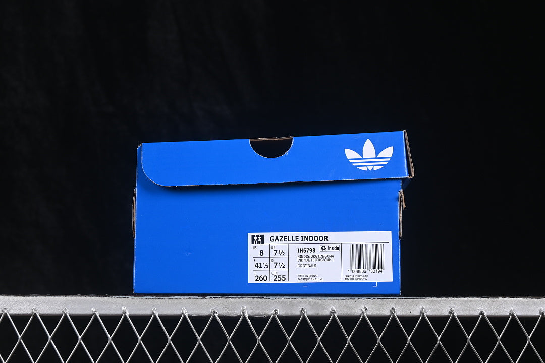 【260】[IH6798]-[GAZELLE INDOOR CASUAL ANTI SLIP BOARD SHOES BLUE/YELLOW]-[WOMAN:35-39]-[MAN:40-46]