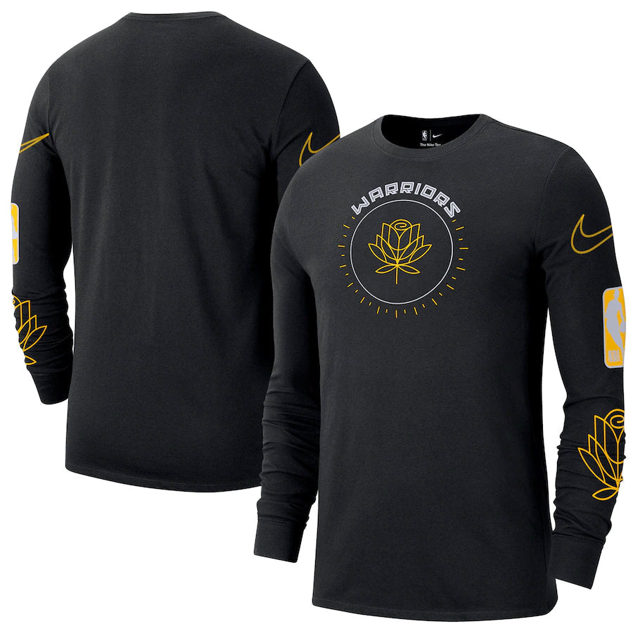 Golden state warriors black flower long shirt