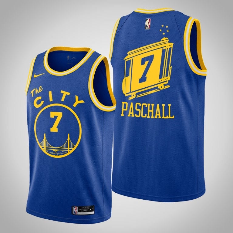 Golden state warriors blue 7 paschall jersey