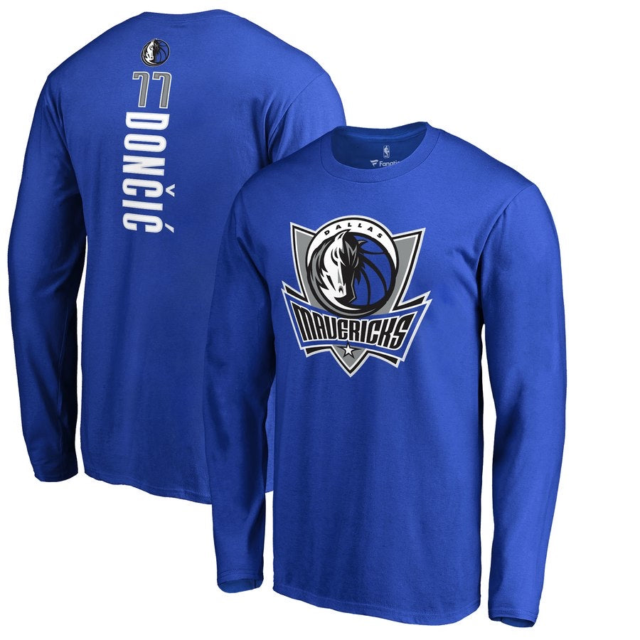 Dallas mavericks 77 doncic blue long shirt