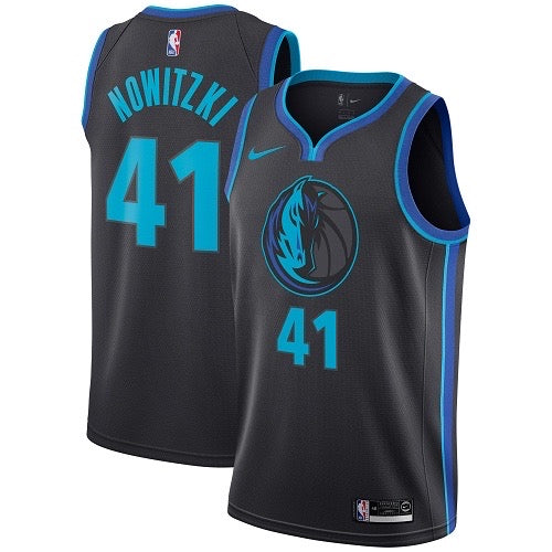 Mavericks black/blue 41 nowitzki jersey