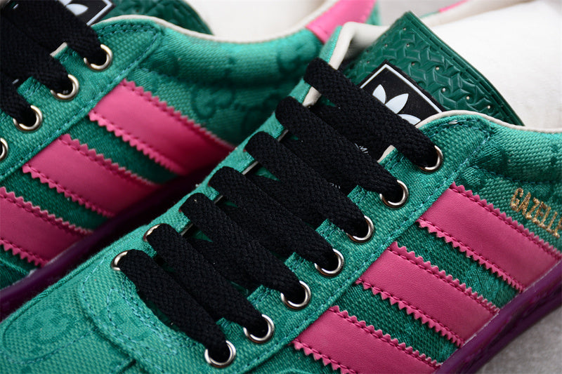 【380】[737967 FAAW3 3746]-[ADIDAS ORIGINALS GAZELLE ESQUISITE GU*CCI GREEN/PINK/PURPLE]
