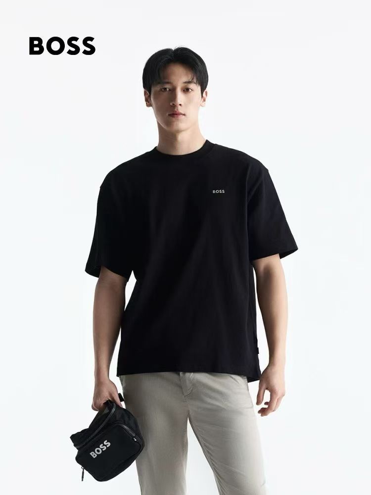 BOSS短袖T恤 ：黑色 白色：M-XXL：220g全棉