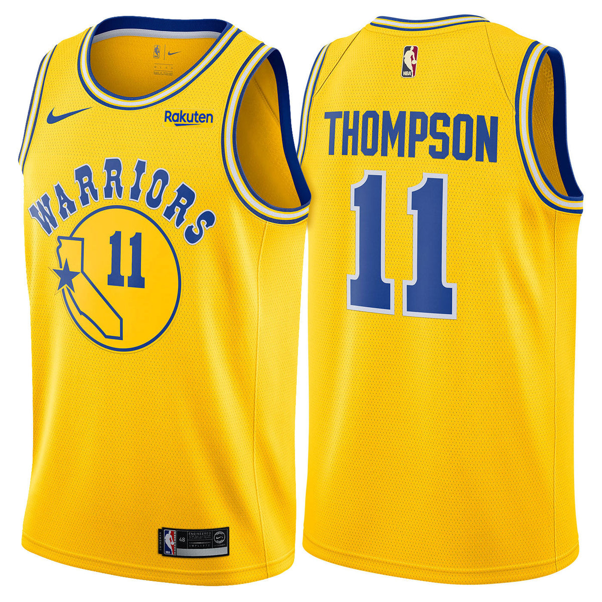 The warriors yellow 11 thompson jersey