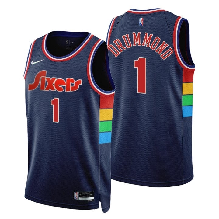 Sixers dark blue 1 drummond jersey