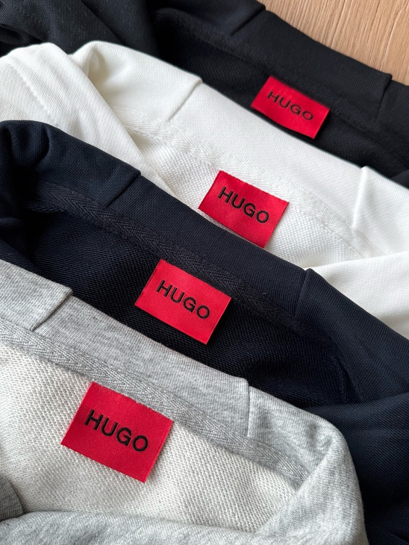 BOSSHUGO 2026秋季新品专柜同款 印花工艺棉质连帽外套 360克纯棉毛圈 M.L.XL 2XL Hugo-M3009