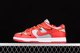 【360】[CT0856-600]-[PLUS OFF-WHITE X DUNK LOW UNIVERSITY RED/WOLF GREY]-[UNISEX:36-46]