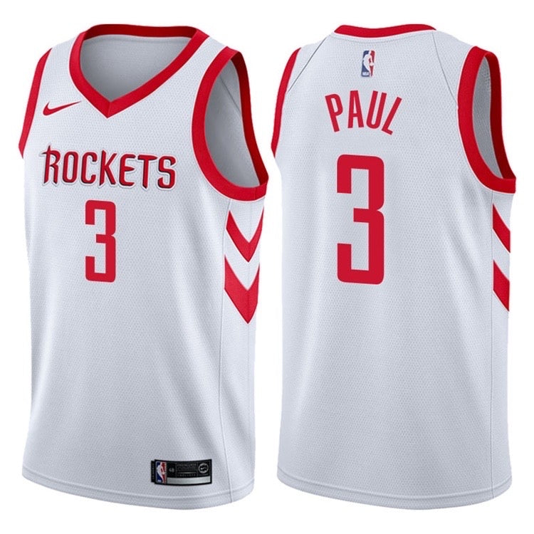 Rockets white 3 paul jersey
