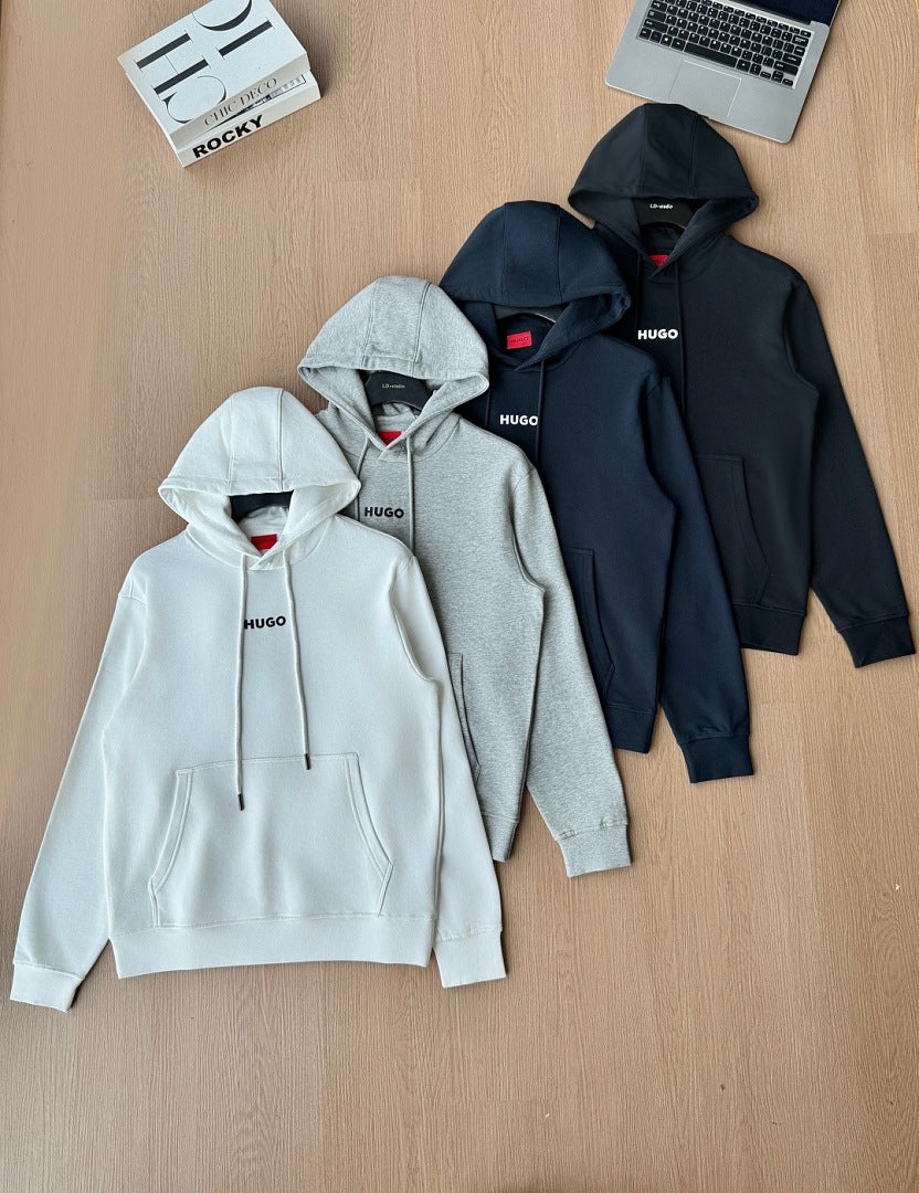 BOSSHUGO 2026秋季新品专柜同款 印花工艺棉质连帽外套 360克纯棉毛圈 M.L.XL 2XL Hugo-M3009