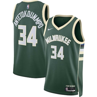 Milwaukee bucks green/yellow jersey