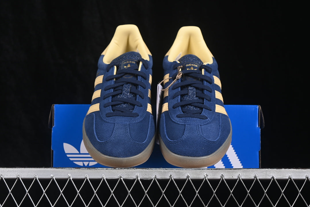 【260】[IH6798]-[GAZELLE INDOOR CASUAL ANTI SLIP BOARD SHOES BLUE/YELLOW]-[WOMAN:35-39]-[MAN:40-46]