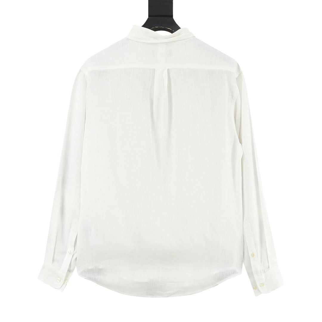 Ralph Lauren Warhorse Embroidery Linen Long-Sleeved Shirt (Fe22)