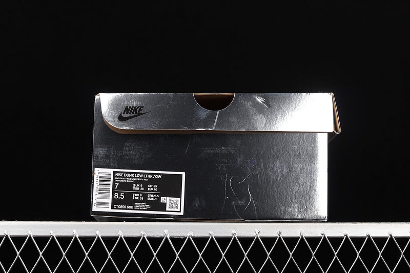 【360】[CT0856-600]-[PLUS OFF-WHITE X DUNK LOW UNIVERSITY RED/WOLF GREY]-[UNISEX:36-46]