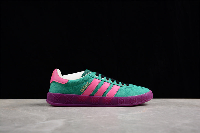 【380】[737967 FAAW3 3746]-[ADIDAS ORIGINALS GAZELLE ESQUISITE GU*CCI GREEN/PINK/PURPLE]