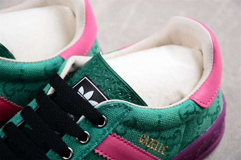 【380】[737967 FAAW3 3746]-[ADIDAS ORIGINALS GAZELLE ESQUISITE GU*CCI GREEN/PINK/PURPLE]