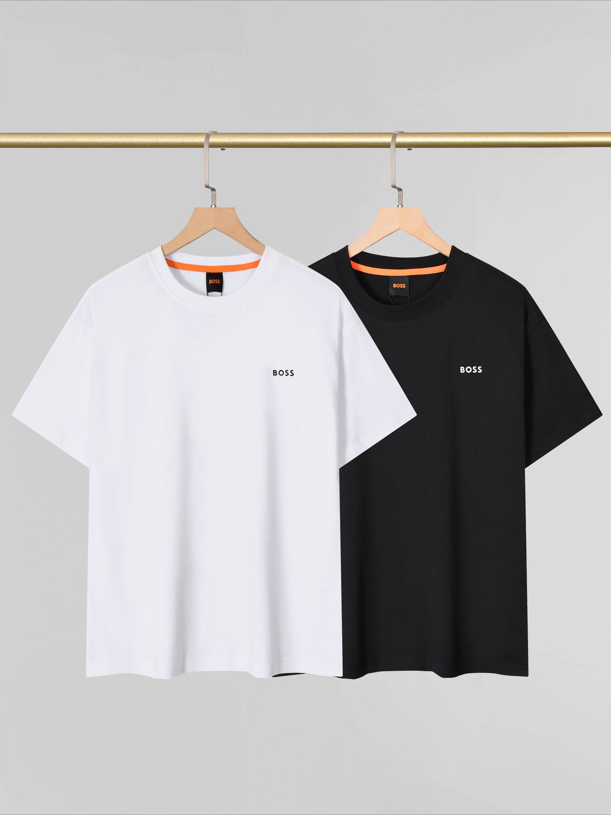 BOSS短袖T恤 ：黑色 白色：M-XXL：220g全棉