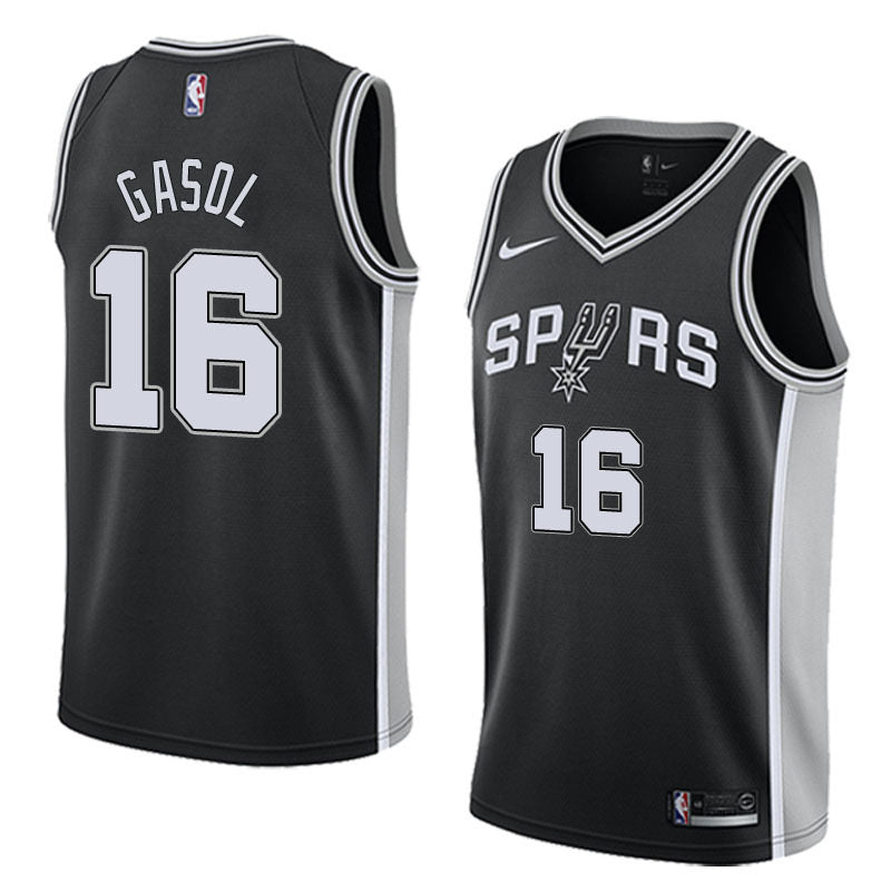 Spurs black 16 gasol jersey