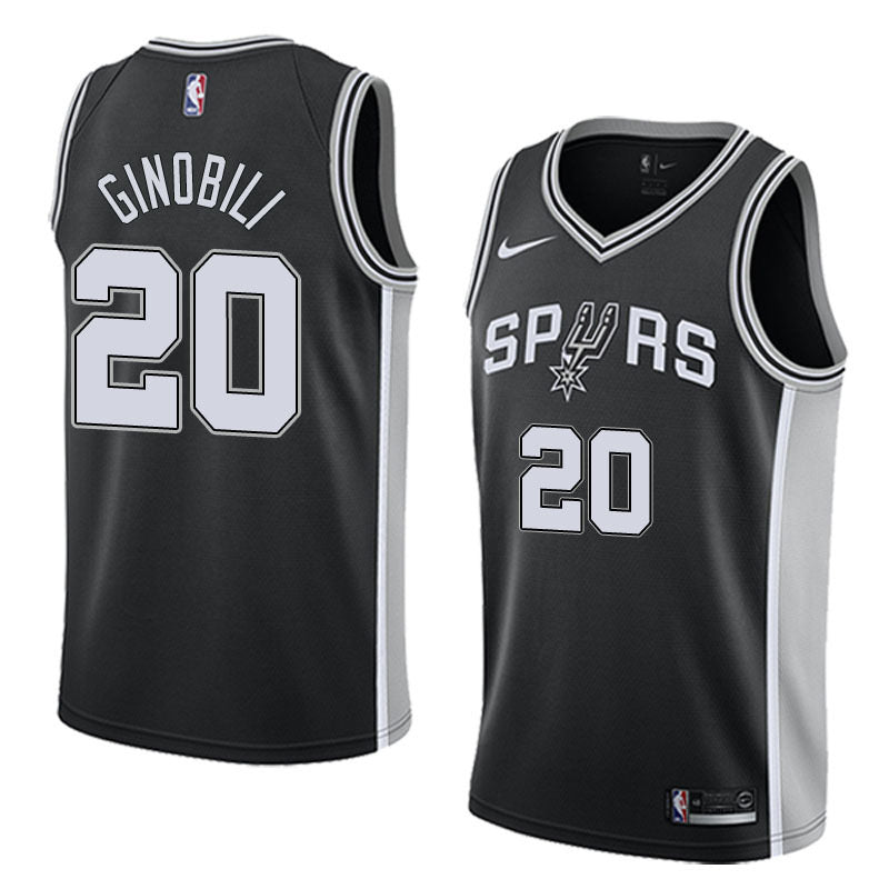 Spurs black 20 ginobili jersey