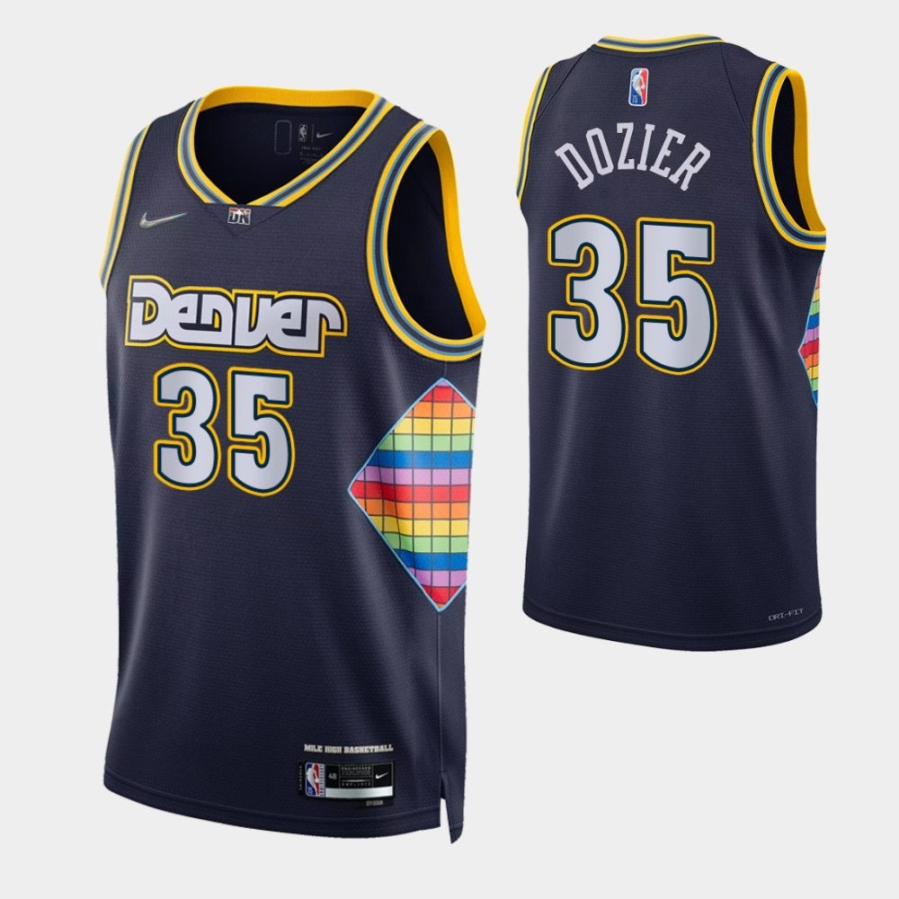 Denver blue/multi color 35 dozier jersey