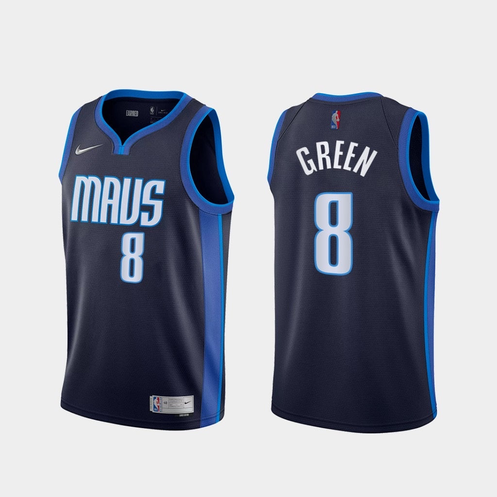 MAVS navy blue 8 green jersey
