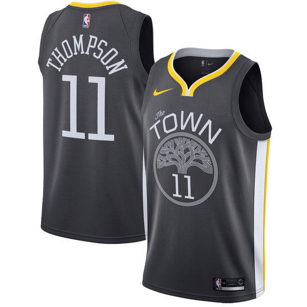 The warriors black 11 thompson  jersey
