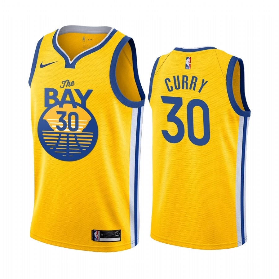 The warriors yellow 30 curry jersey