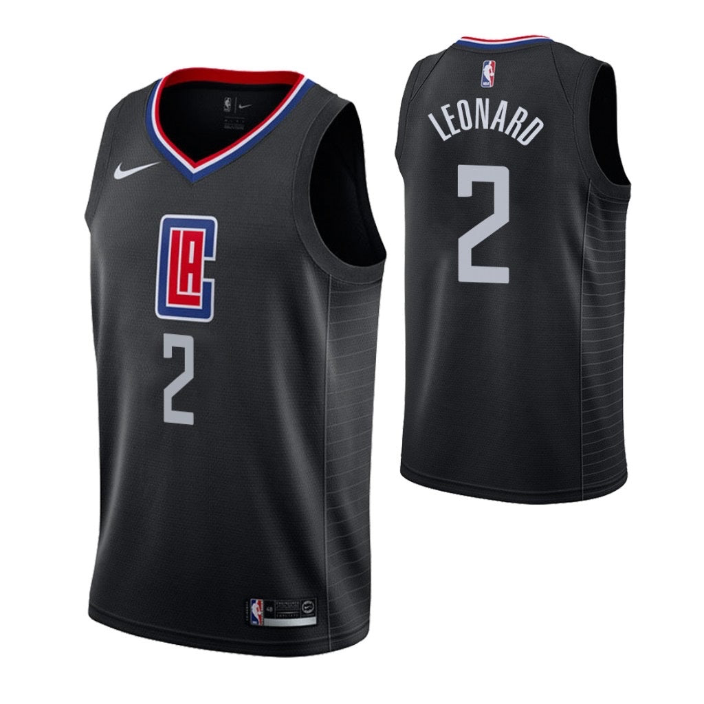 Clippers black 2 leonard  jersey