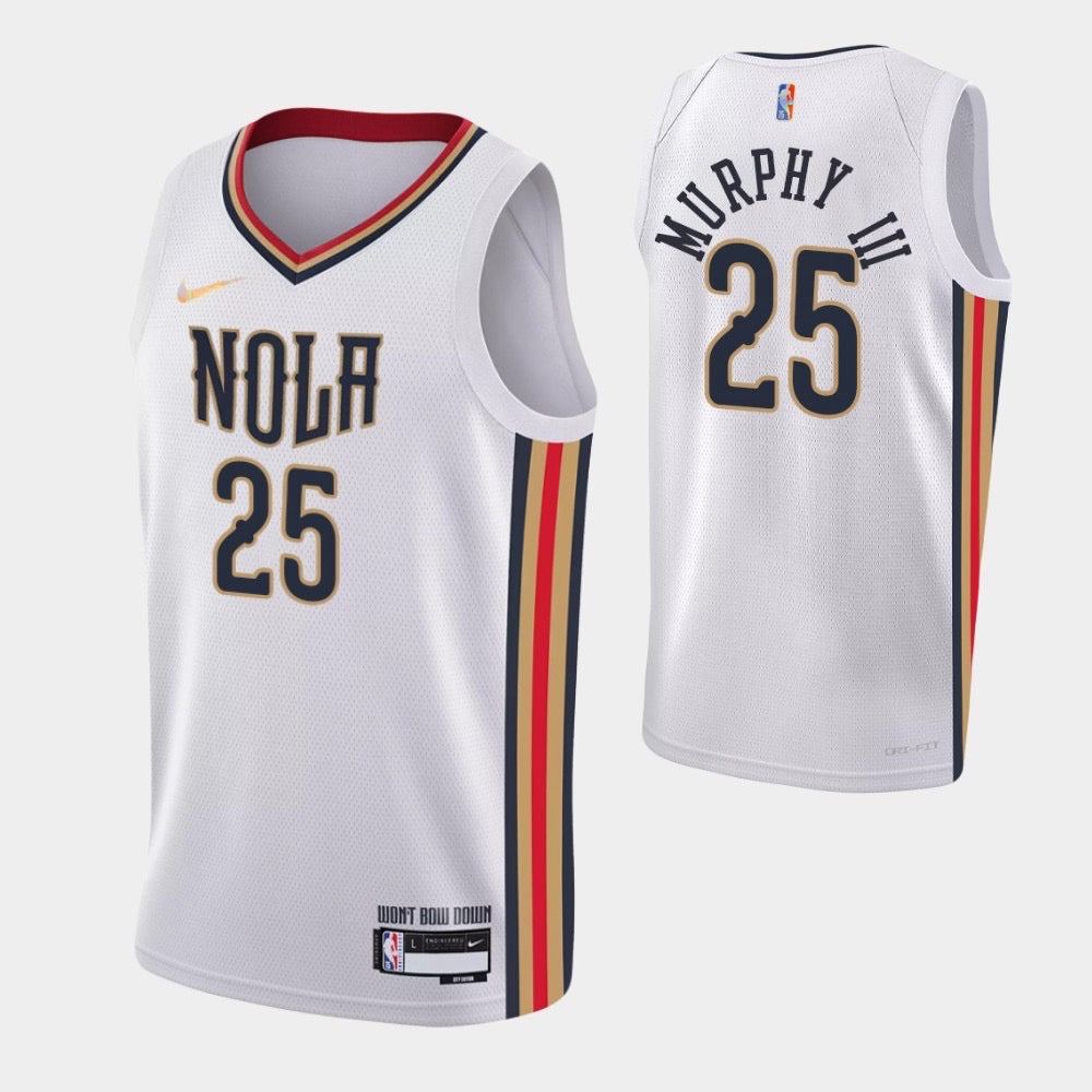 Nola white/orange 25 murphy Ill jersey