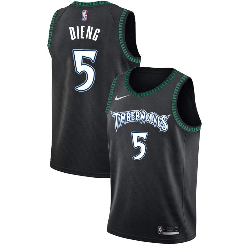 Timberwolves black 5 dieng  jersey