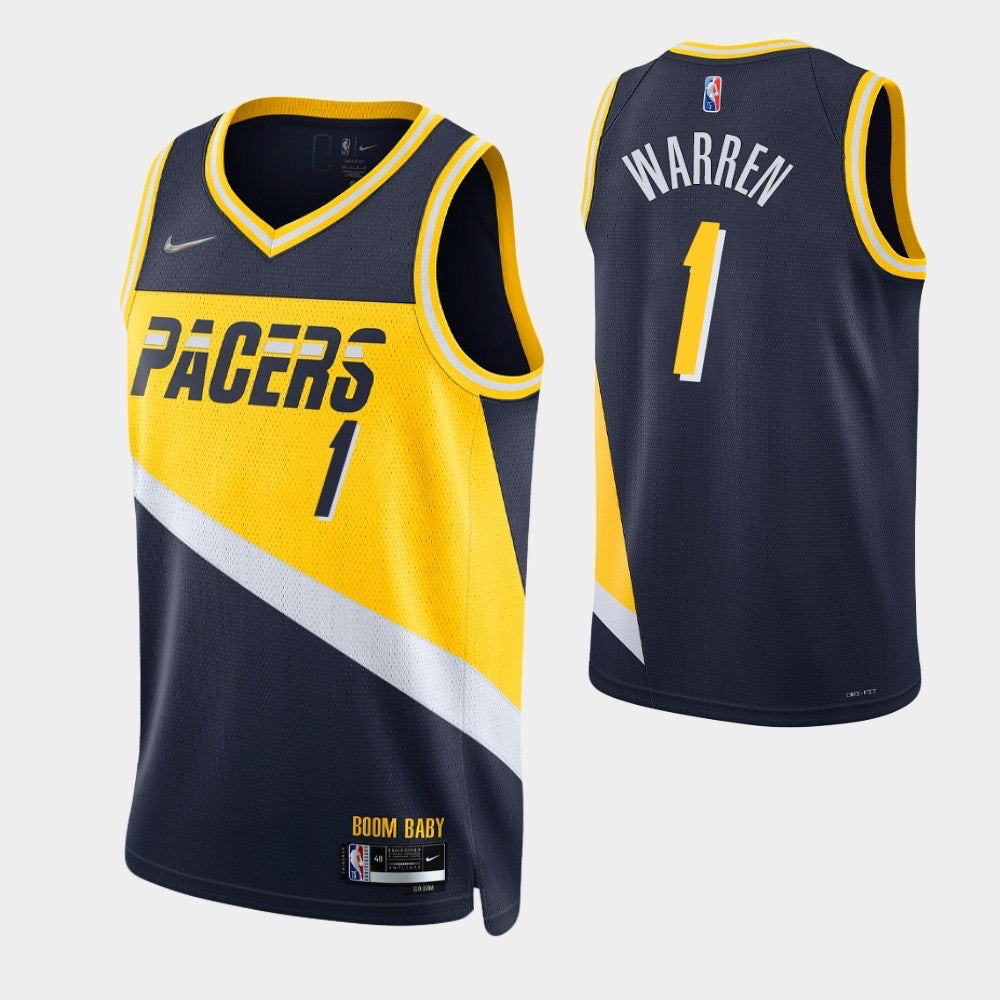 Pacers black/yellow 1 warren jersey