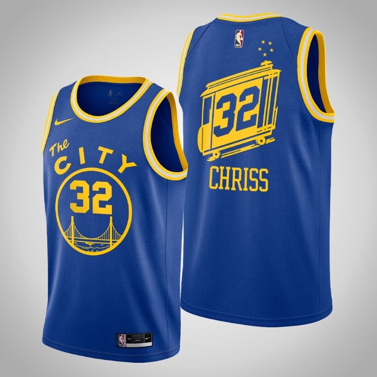 Golden state warriors blue 32 chriss jersey
