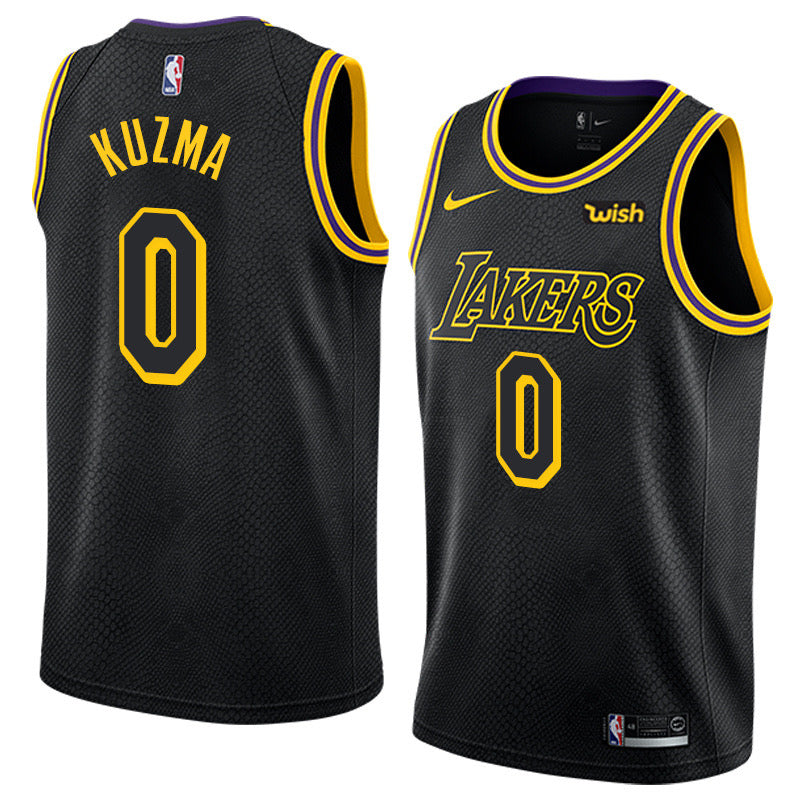 Lakers black/yellow 0 kuzma  jersey