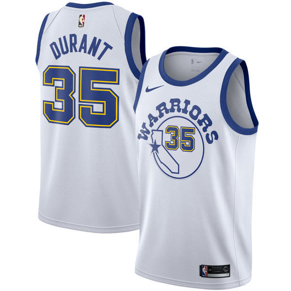 The warriors white 35 durant jersey