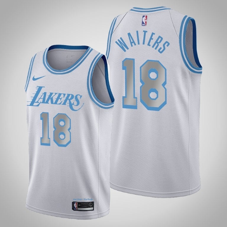Lakers white/blue 18 waiters jersey