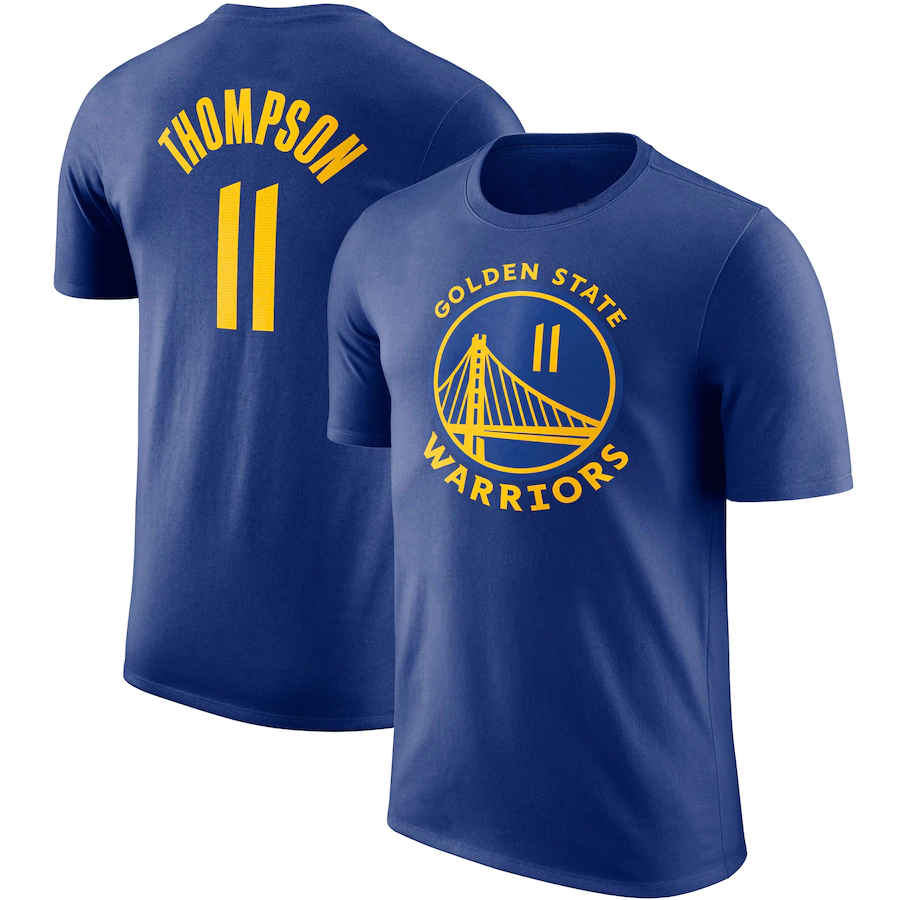 Nike Men's Golden State Warriors Klay Thompson #11 Blue Cotton T-Shirt