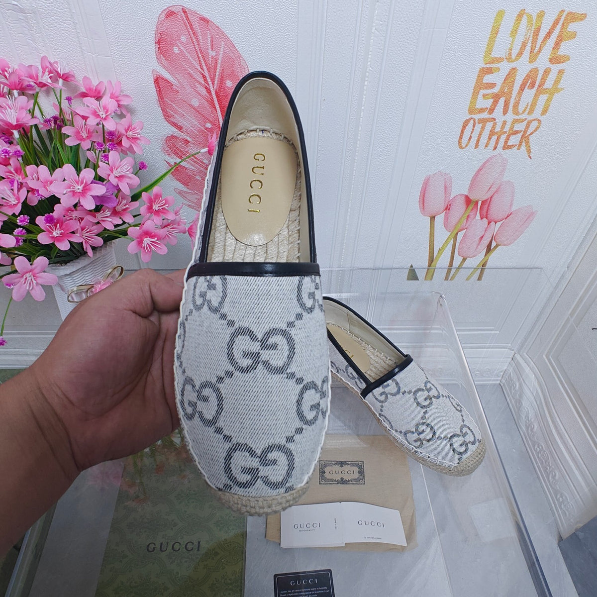 2025 New Colors Early Spring Gucci Classic logo canvas espadrilles